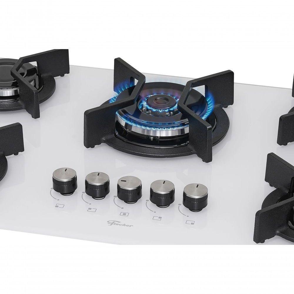 Fogão Cooktop Fischer 5 Bocas Tripla Chama Infinity Branco 26298-62470 Bivolt - 6