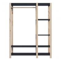 Estante Madeira Pinus Moderna E Prática Livros Prateleiras Em Mdp Preta - 3