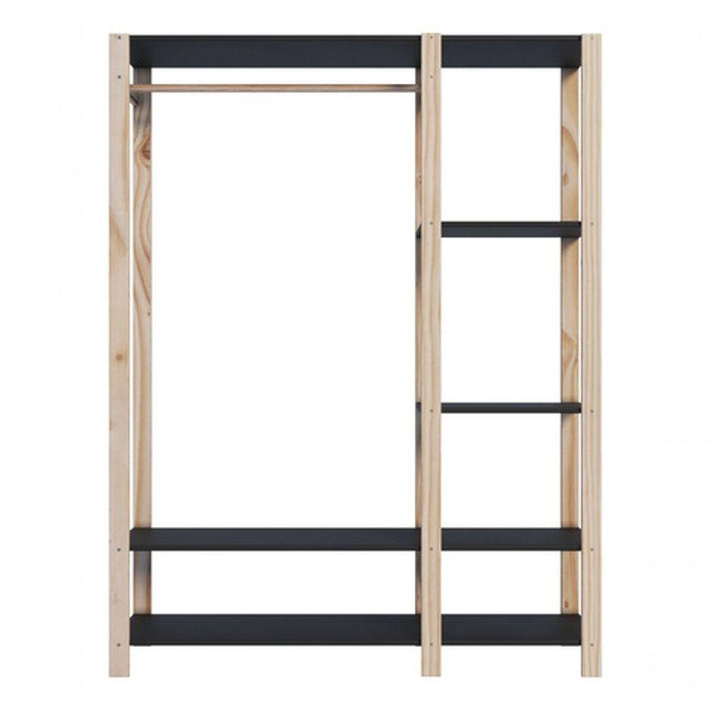 Estante Para Livros Em Mdp Preta Sala De Estar Moderna E Elegante - 3