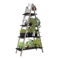 Estante Suporte Mdp Preta Jardim Vertical Vasos Suculentas