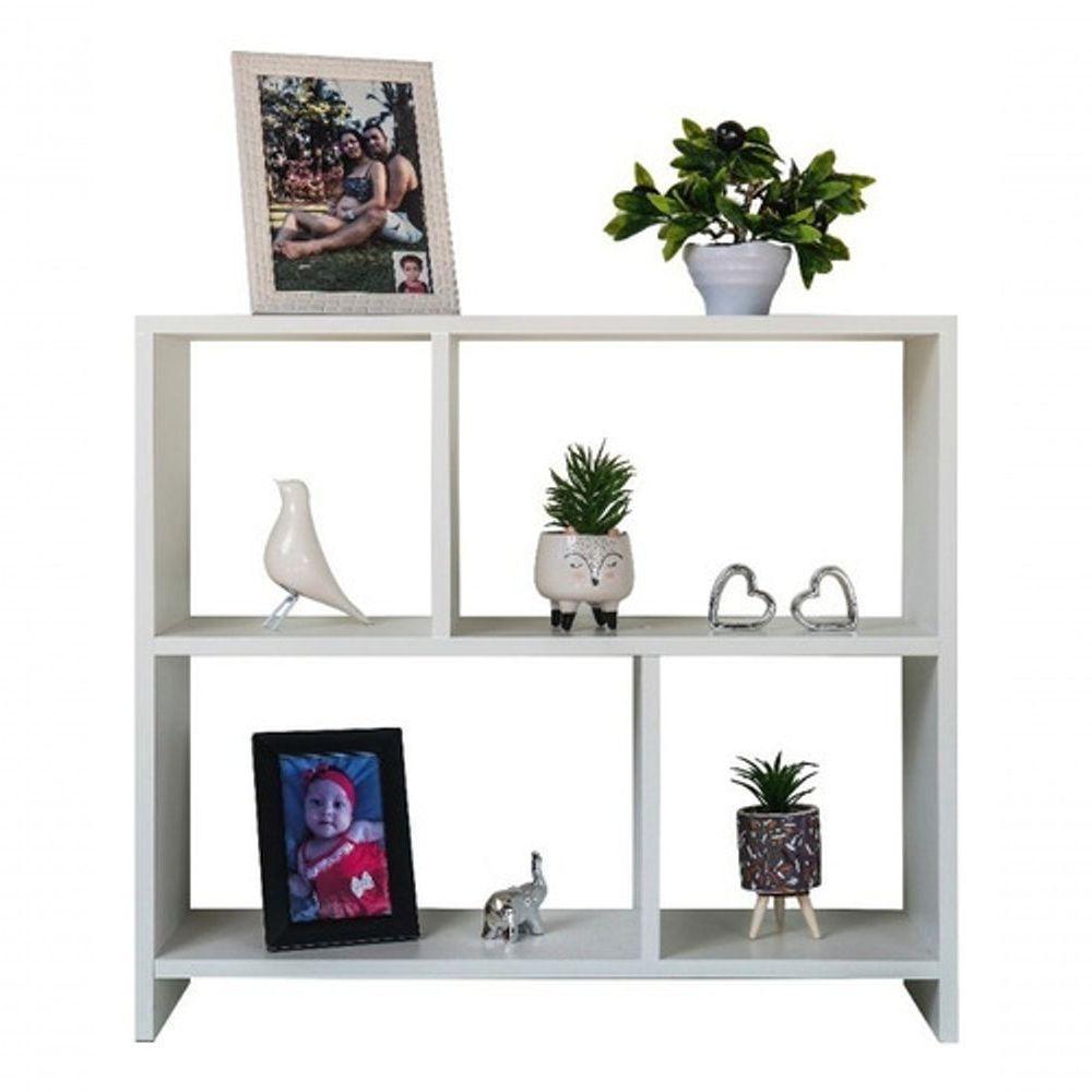 Organizador De Livros De Leitura Estante Vazada Em Mdp Branco - 4
