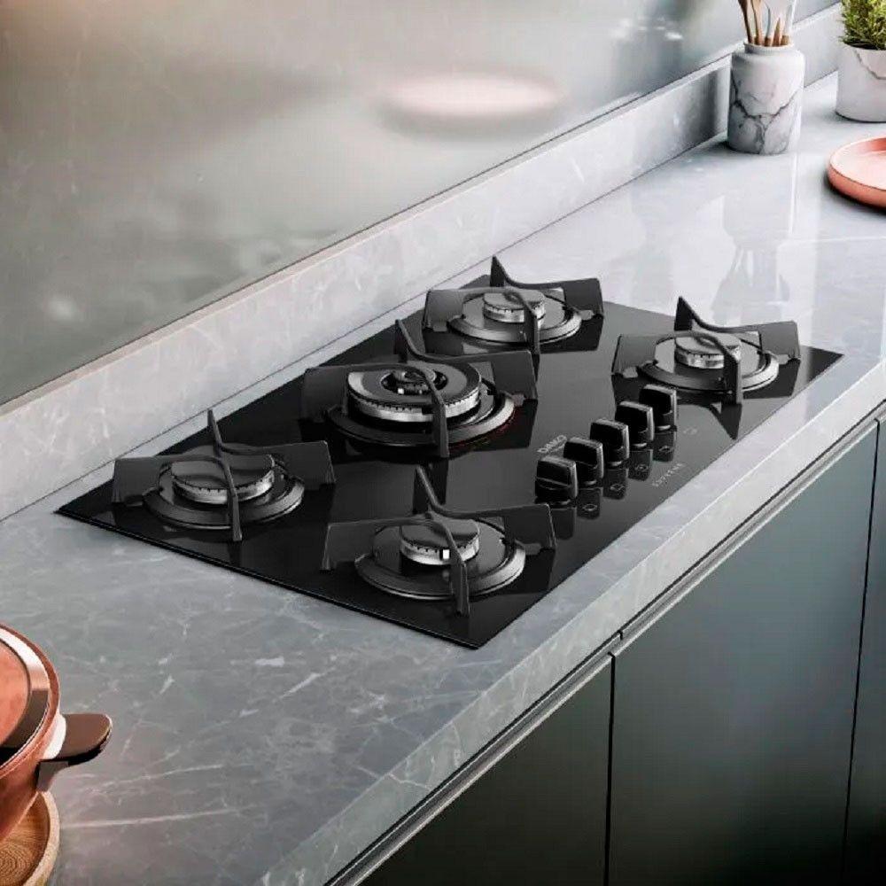 Fogão Cooktop Supreme 5 Bocas Acendimento Superautomático Dako Preto Bivolt - 5