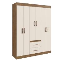 Guarda-roupas 6 Portas 2 Gavetas Multimóveis Cr35111 Nogueira/off White Nogueira/off White - 1