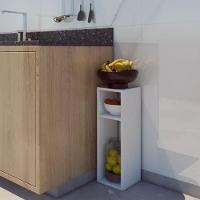 Estante Versátil Suspensa Ou Chão Móvel Elegante Cor Neutra