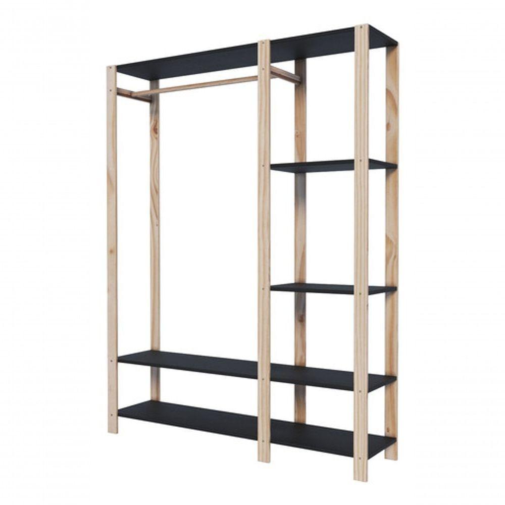 Estante Para Livros Expositora Hall De Entrada Em Mdp Preta Moderna - 4