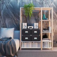 Estante Para Livros Arara Em Madeira Com Prateleiras Em Mdp Branca - 1