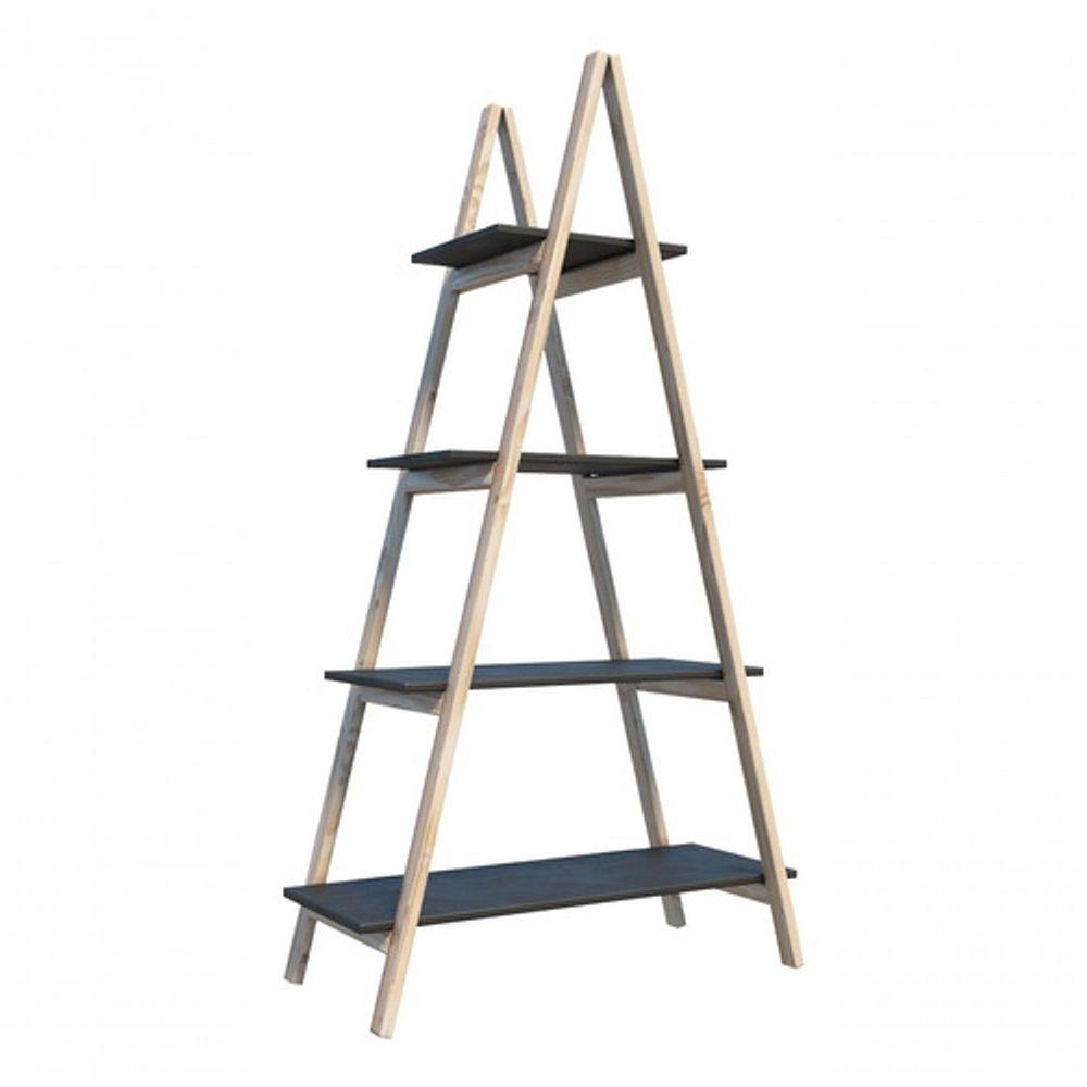 Estante Em Mdp Preta C/ Prateleiras Organizadoras De Objetos - 5