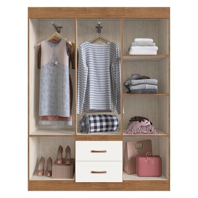 Guarda Roupa Solteiro CR35115 6 Portas Bater 2 Gavetas Nogueira-off White MDP