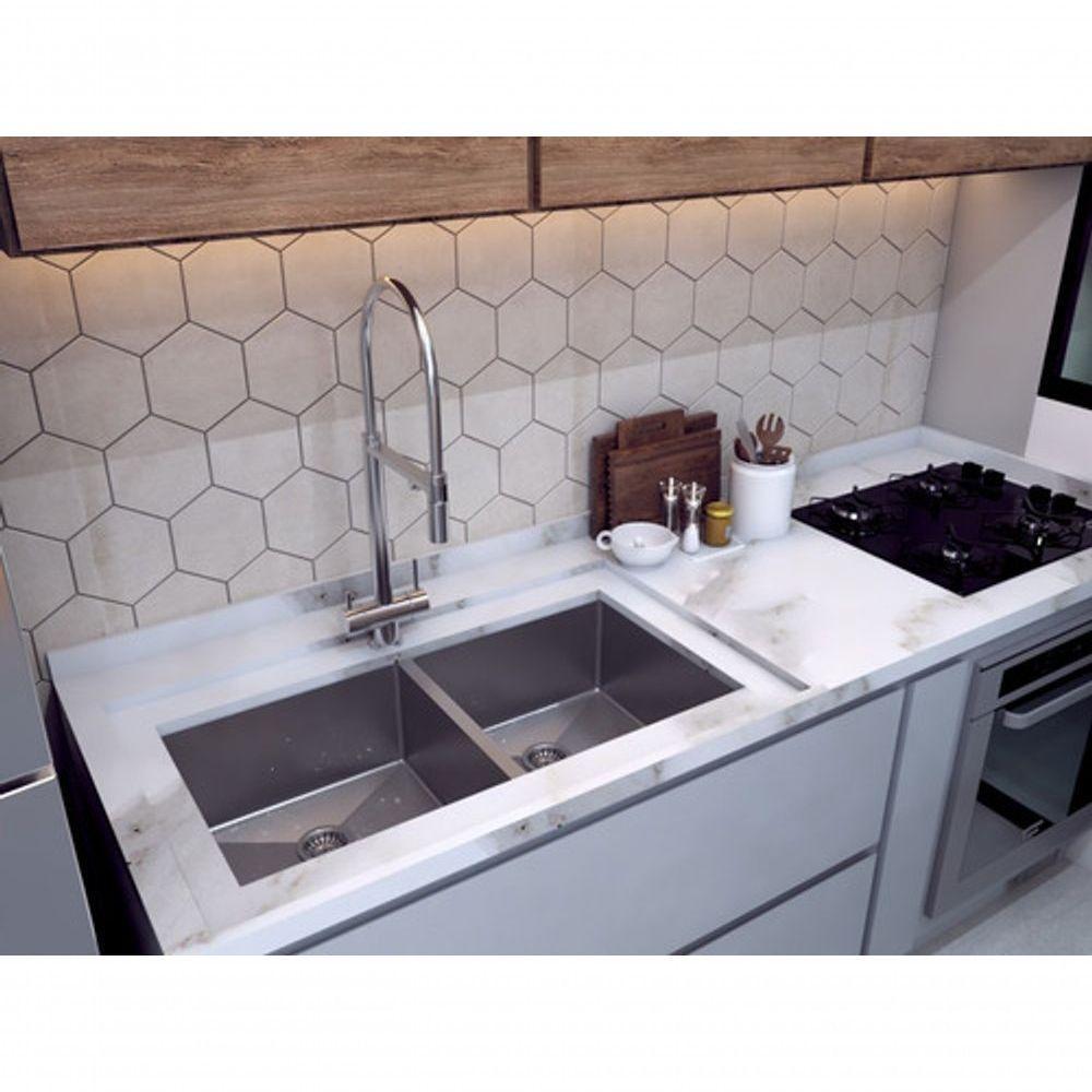 Dupla Cuba Dupla Cozinha Gourmet Pia Aço Inox Moderna Premium - 3