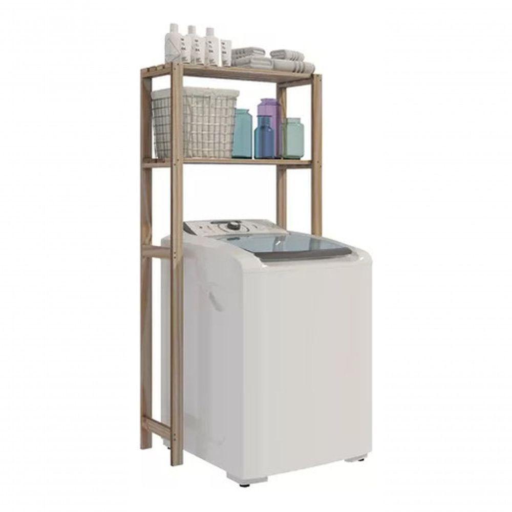 Estante C/ Prateleira Dupla Expositor D Livros Madeira Pinus - 3