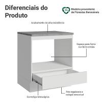 Balcão Para Forno/micro-ondas 70 X 60 Cm 1 Gaveta (com Tampo) Branco Madesa Branco