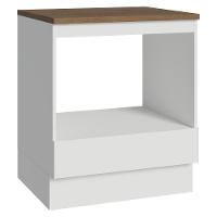 Balcão Para Forno/micro-ondas 70 Cm 1 Gaveta Branco Tampo Rustic Madesa Branco/rustic - 2