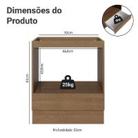 Balcão Para Forno/micro-ondas 70 Cm 1 Gaveta (sem Tampo) Rustic Madesa Rustic - 3