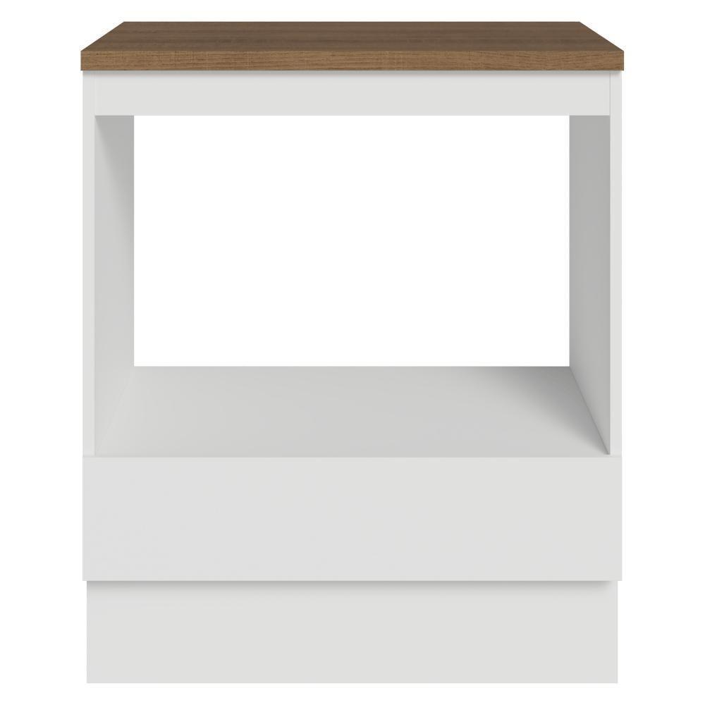 Balcão Para Forno/micro-ondas 70 X 60 Cm 1 Gaveta Branco Tampo Rustic Madesa Branco/rustic - 8