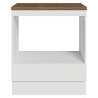 Balcão Para Forno/micro-ondas 70 X 60 Cm 1 Gaveta Branco Tampo Rustic Madesa Branco/rustic - 8