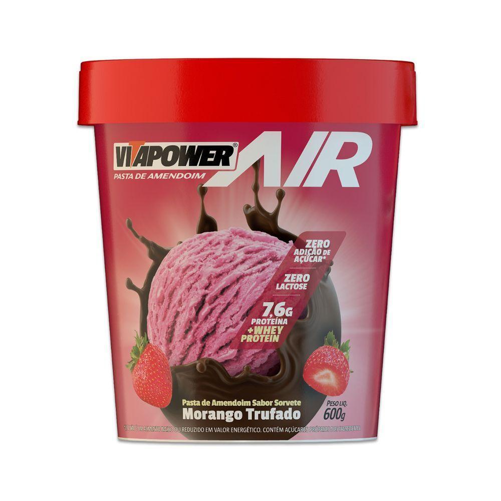 Pasta De Amendoim Vitapower Whey Morango Trufado 600g - 1