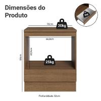 Balcão Para Forno/micro-ondas 70 Cm 1 Gaveta Rustic Madesa Rustic - 3