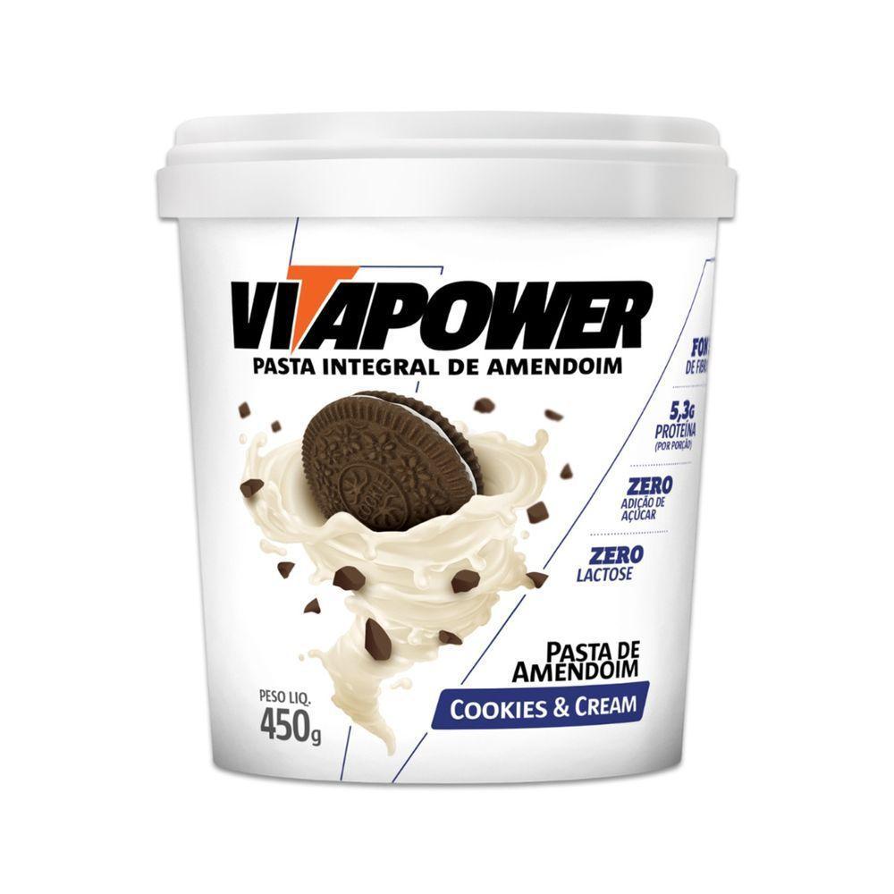 Kit 3 Pasta De Amendoim Vitapower Cookies E Cream 450g - 2