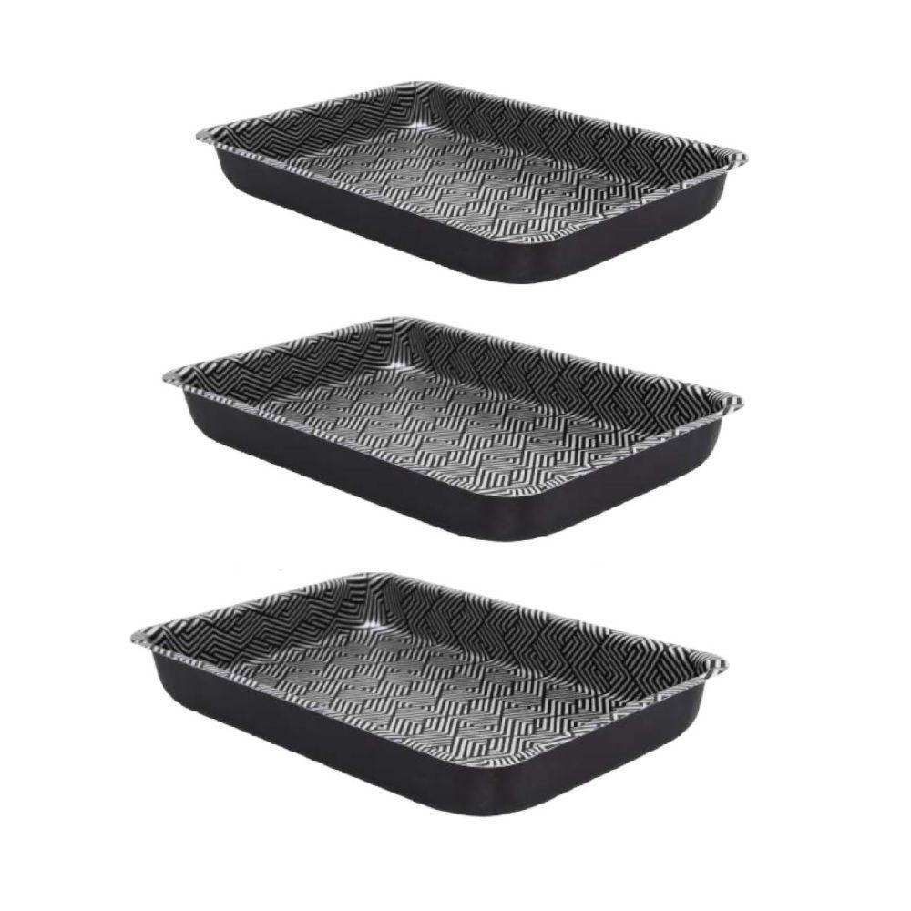 Jogo De Assadeiras De Alumínio Com Revestimento Antiaderente Superflon 3 Peças - 1