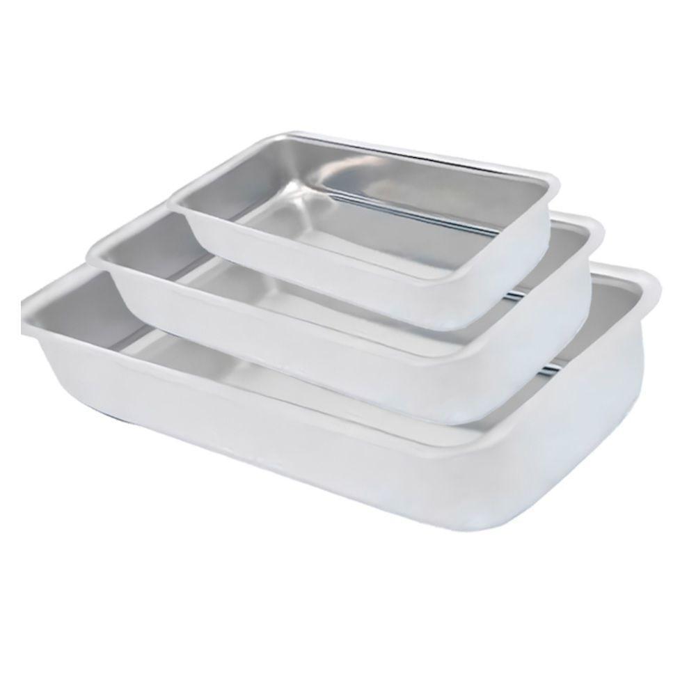 Jogo De Assadeiras De Aluminio Retangular Altas 3 Peças - 3