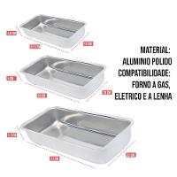 Jogo De Assadeiras De Aluminio Retangular Altas 3 Peças - 2