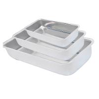 Jogo De Assadeiras De Aluminio Retangular Altas 3 Peças - 3