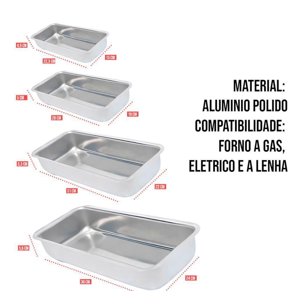 Jogo De Assadeiras De Aluminio Retangular Altas 4 Peças - 3