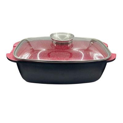 Assadeira De Cerâmica Antiaderente Para Indução Tampa De Vidro 5 Litros