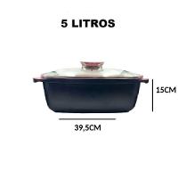 Assadeira De Cerâmica Antiaderente Para Indução Tampa De Vidro 5 Litros - 3