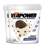 Kit 2 Pasta De Amendoim Vitapower Cookies E Cream 1kg - 1