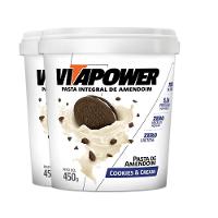 Kit 2 Pasta De Amendoim Vitapower Cookies E Cream 450g - 1