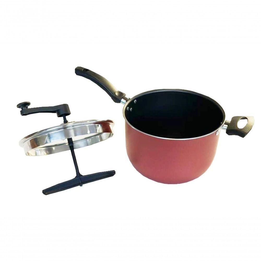 Pipoqueira 20cm 4l Cereja - Aluminio Com Revestimento Antiaderente Tampa De Vidro - 3