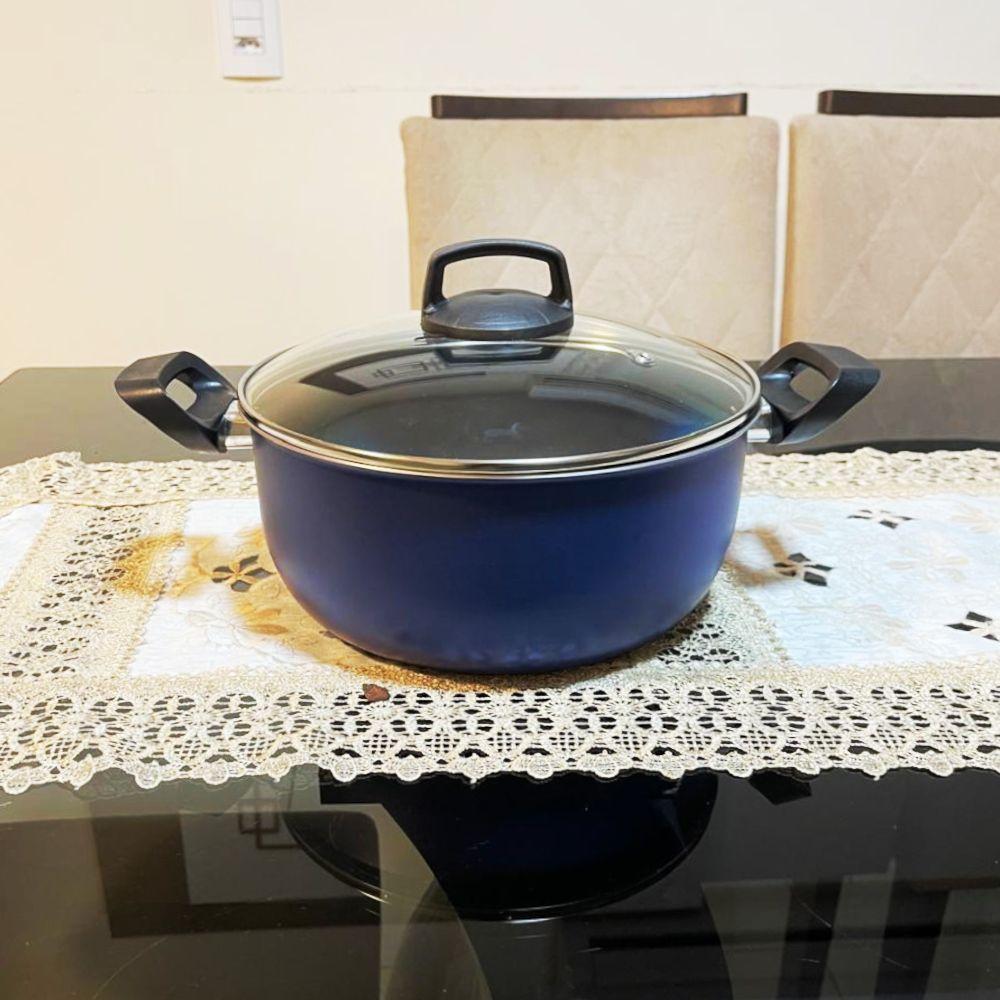 Panela Avulsa Antiaderente Nº24 Azul Gourmet Com Tampa - 3