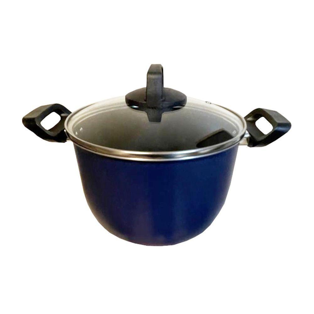 Caldeirão Antiaderente Starflon Com Tampa De Vidro Azul 4 Litros - 1