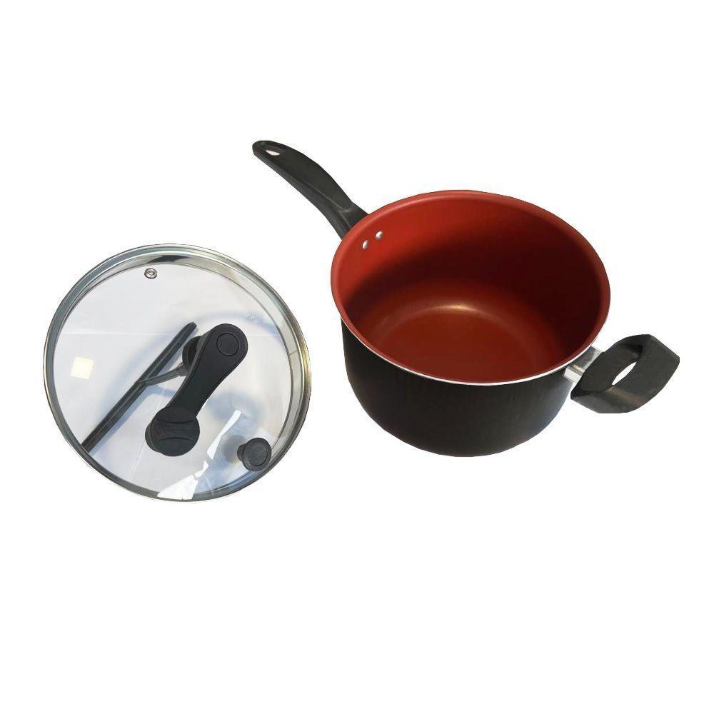 Panela Pipoqueira Antiaderente Cerâmica Tampa De Vidro 3l - 3