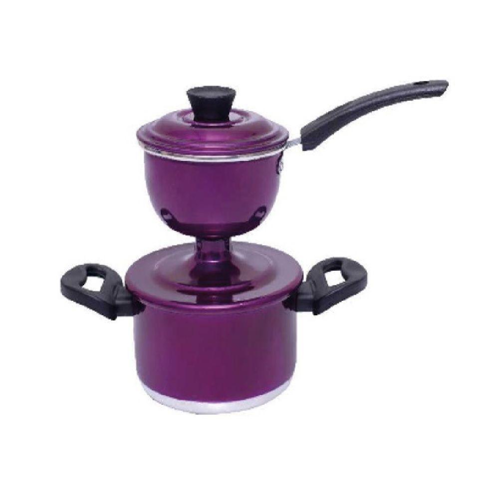 Panela Cuzcuzeira Economica 800ml Aluminio Grosso Lilás - 1