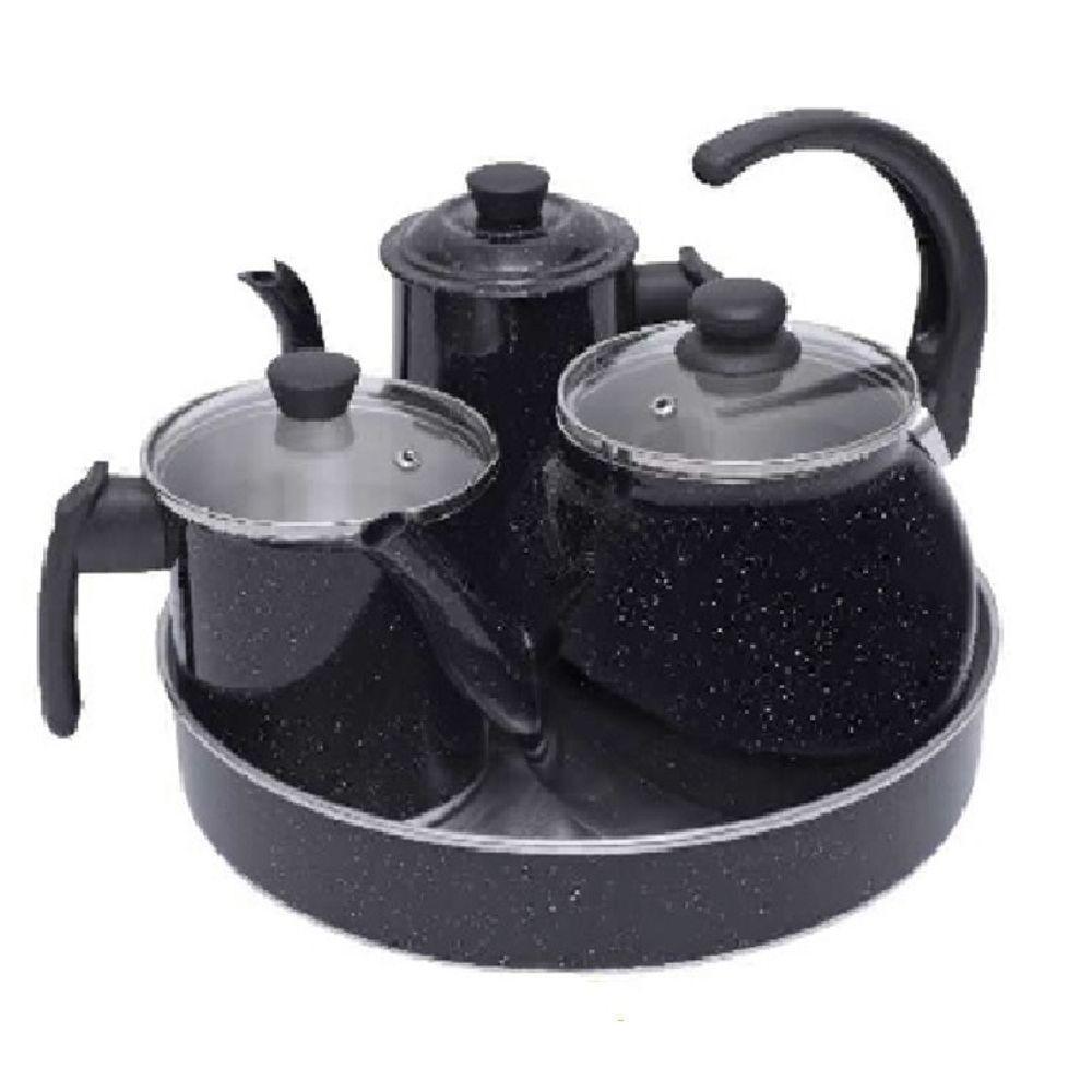 Jogo De Café Completo Grande 4 Peças Preto Pigmentado Docesar - 1