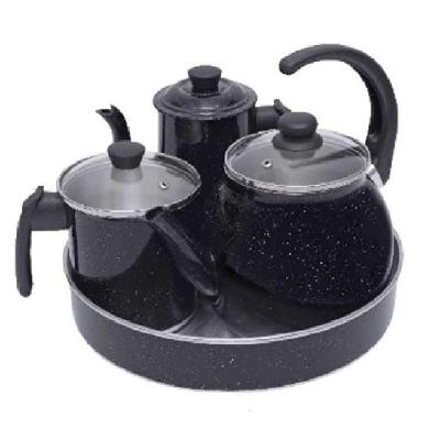 Jogo De Café Completo Grande 4 Peças Preto Pigmentado Docesar