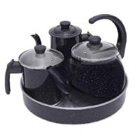 Jogo De Café Completo Grande 4 Peças Preto Pigmentado Docesar - 1