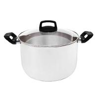 Caldeirão De Aluminio Grosso Grande Com Tampa De Vidro 6,7 Litros - 1