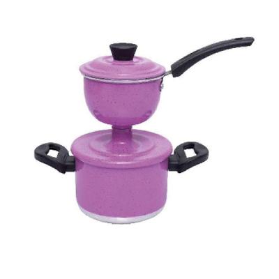 Panela Cuzcuzeira Economica 800ml Aluminio Grosso Rosa