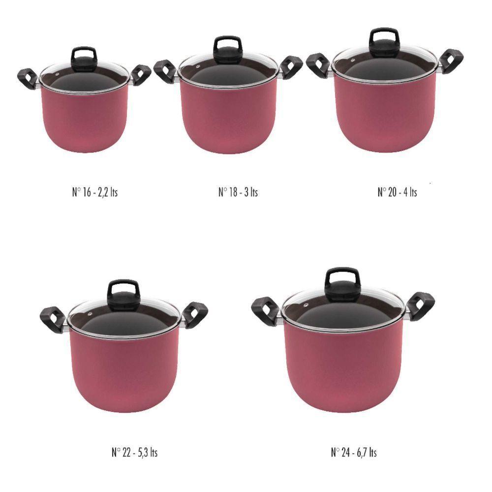 Jogo De Caldeirão Antiaderente Staflon 5 Peças Cereja Premium - 2