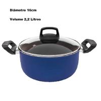 Jogo De Panelas Antiaderentes Azul Royal 3 Peças Com Caldeirão - 2