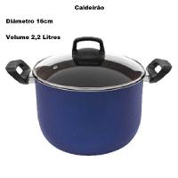 Jogo De Panelas Antiaderentes Azul Royal 3 Peças Com Caldeirão - 3