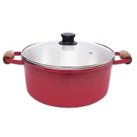 Panela De Alumínio Fundido Grosso Avulsa Grande 5 Litros Vermelha Pig - 1