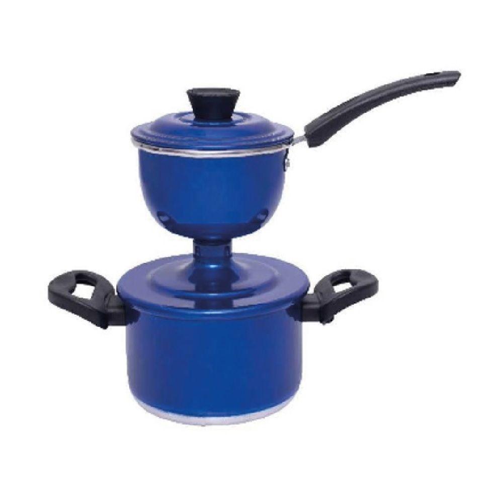 Panela Cuzcuzeira Economica 800ml Aluminio Grosso Azul - 1