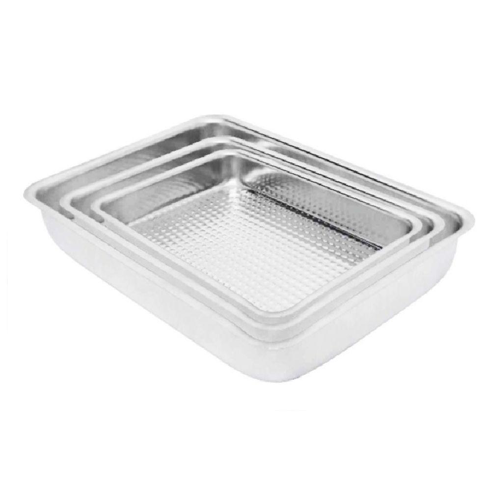 Kit Conjunto 3 Formas Assadeiras Martelada Alta Para Bolo - 1