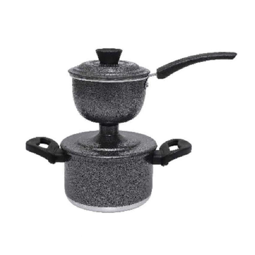 Panela Cuzcuzeira Economica 800ml Aluminio Grosso Craqueada - 1