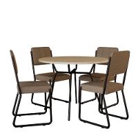 Conjunto Mesa De Jantar Soho Redonda C/ 04 Cadeiras Next Est.preta - Ciliegio E Areia Cr Ciliegio E Areia Cr - 2