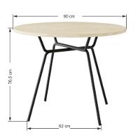 Conjunto Mesa De Jantar Soho Redonda C/ 04 Cadeiras Next Est.preta - Ciliegio E Areia Cr Ciliegio E Areia Cr